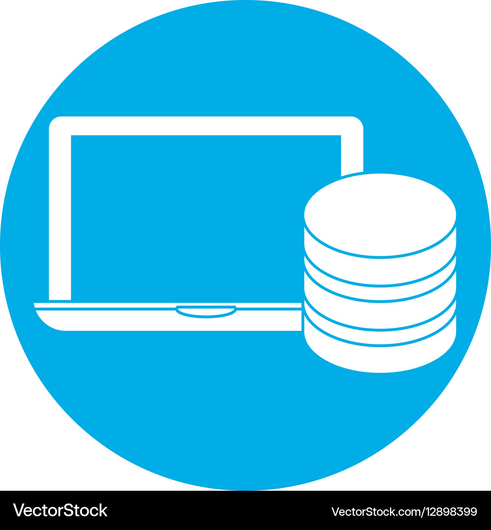 Symbol connected computer banner server design Vector Image