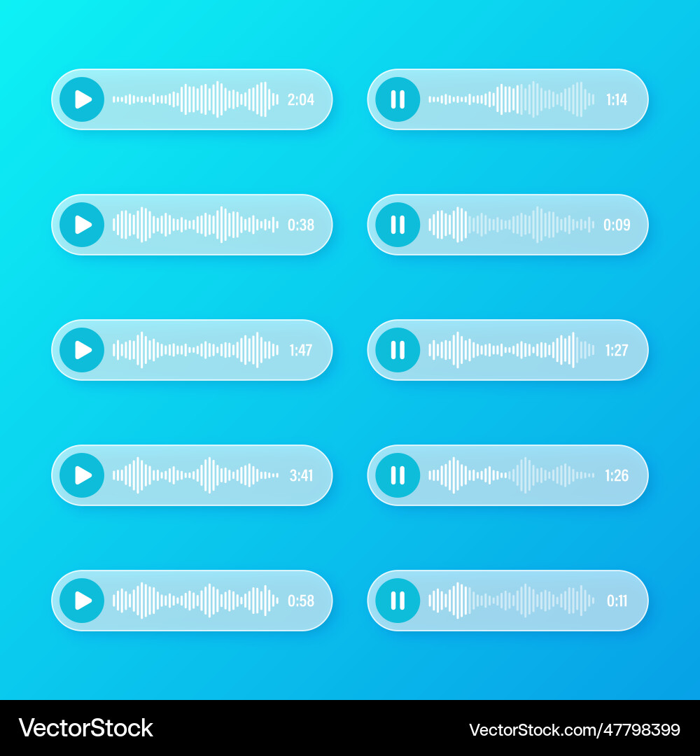 Voice audio message transparent speech bubbles vector image