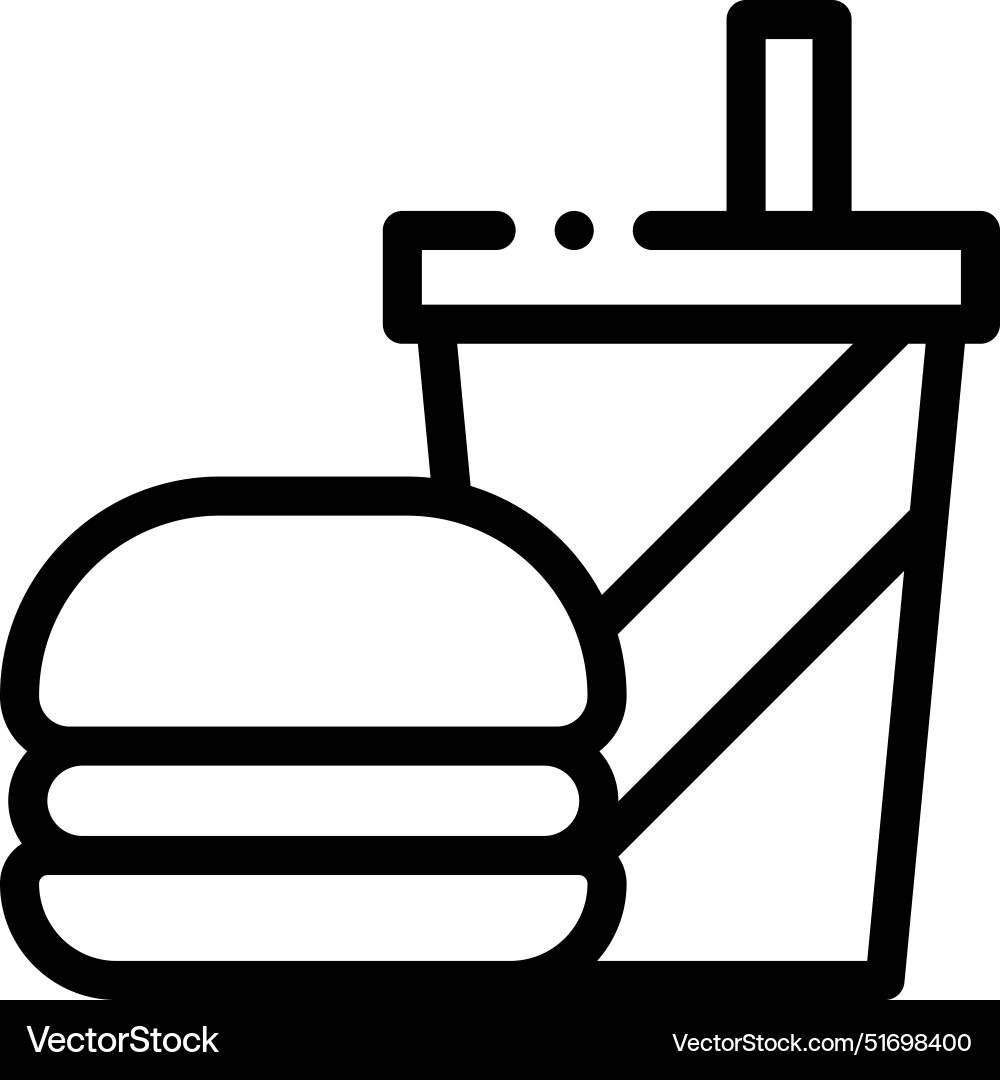 Burger icon thin linear style design isolated Burger icon thin linear style design isolated vector image