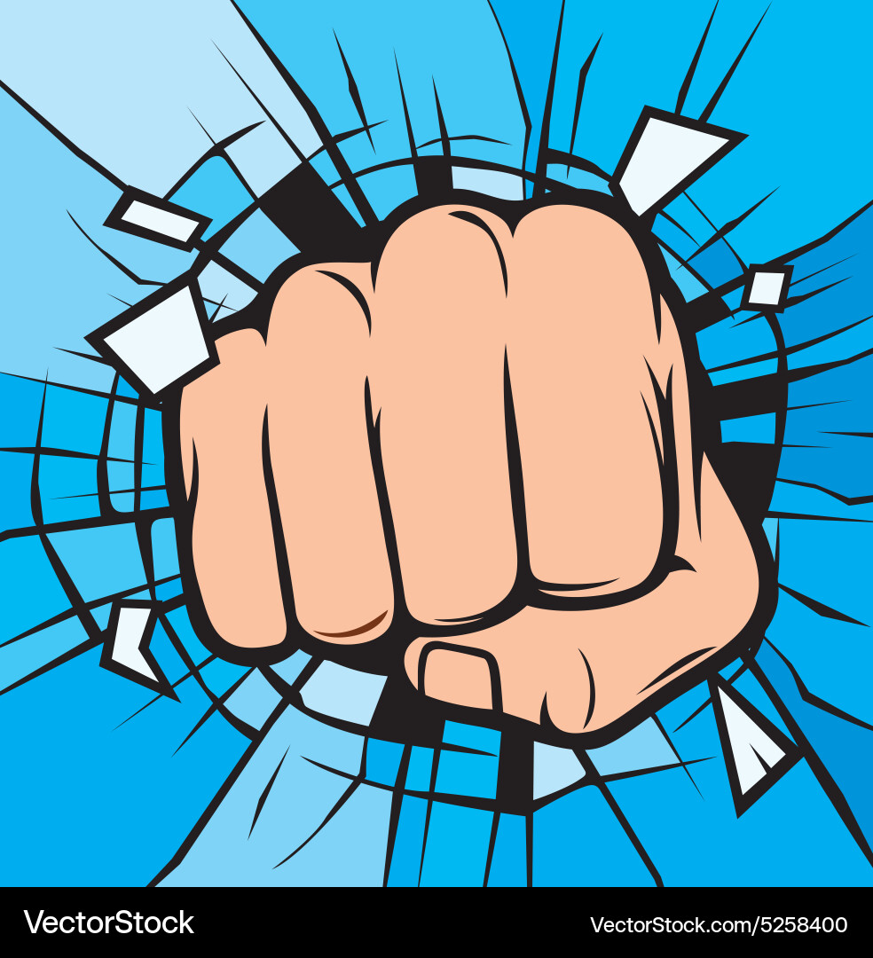 Cartoon Punching Hand Vector Image
