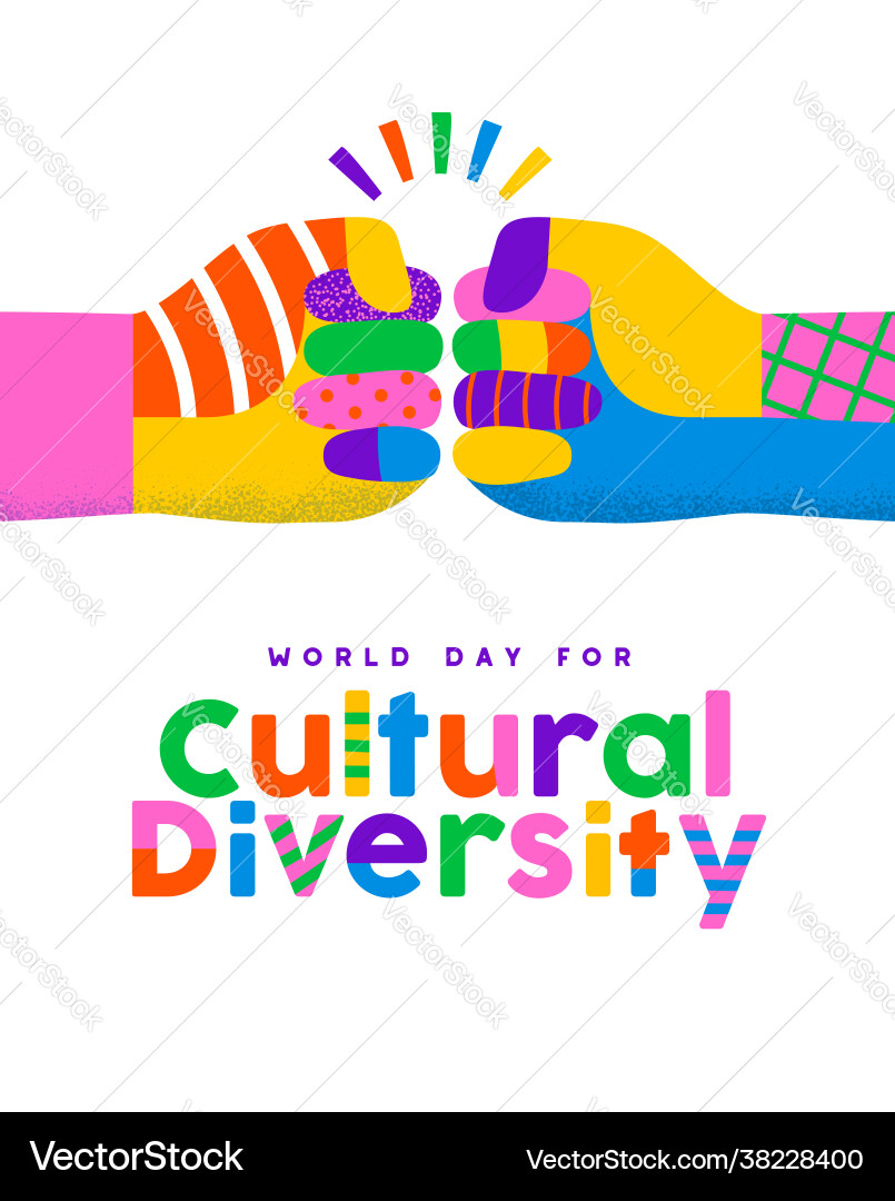 Cultural diversity day friend fist bump concept Cultural diversity day friend fist bump concept vector image