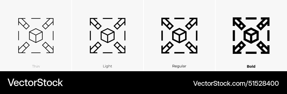 Extendable icon thin light regular and bold style Extendable icon thin light regular and bold style vector image