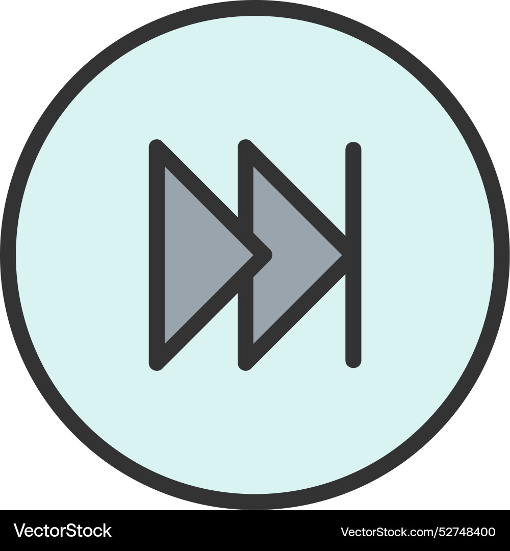 Fast forward line filled icon design Vector Image