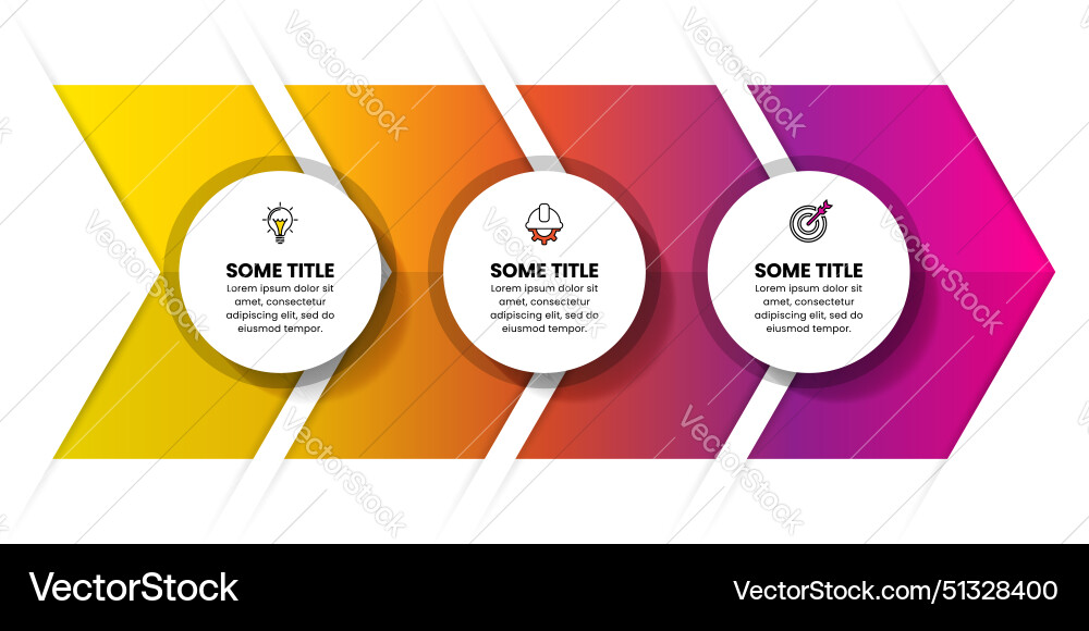 Infographic template arrows with 3 circles Vector Image