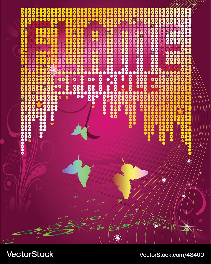 Sparkle Butterfly Pattern Vector Image