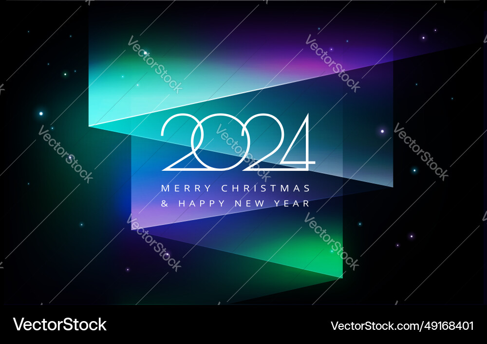 2024 happy new year background with aurora vector image