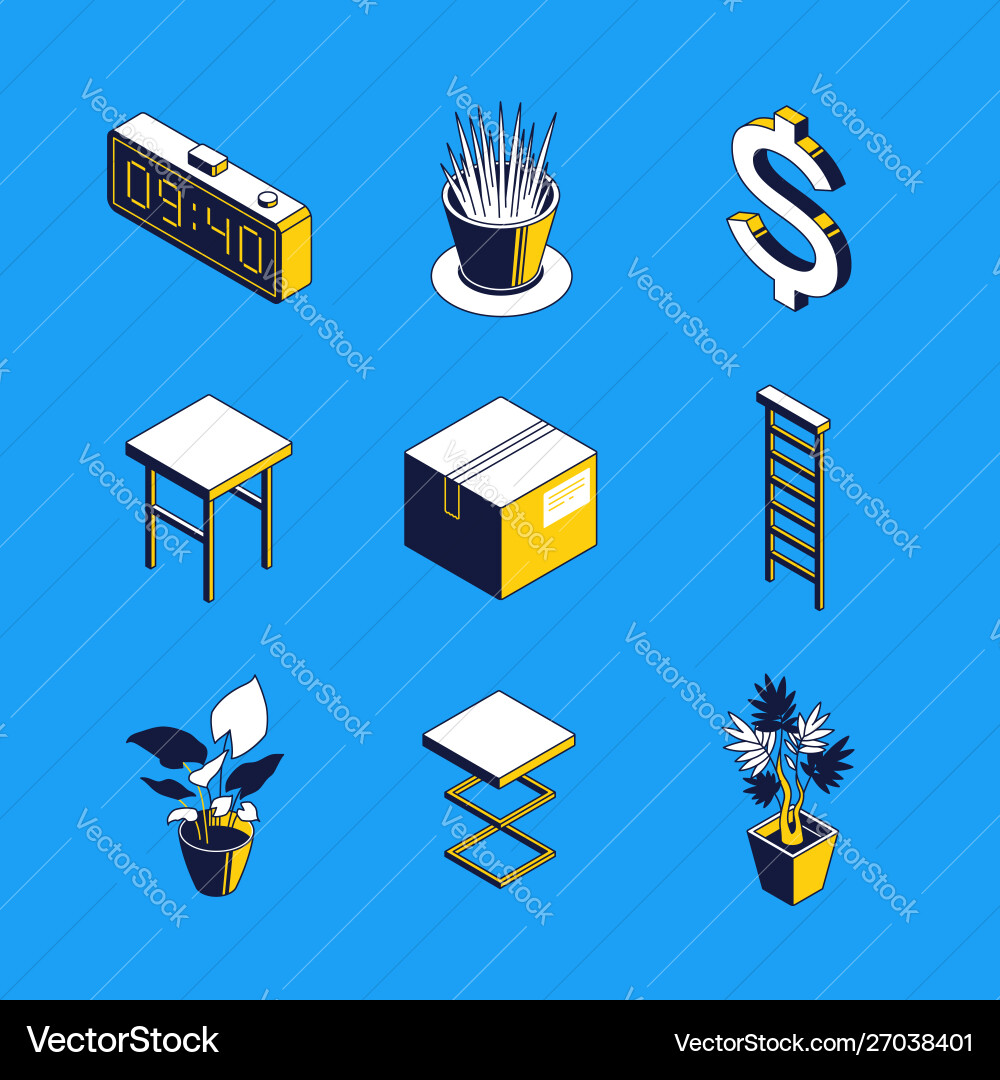 Daily routine - colorful isometric icons Daily routine - colorful isometric icons vector image