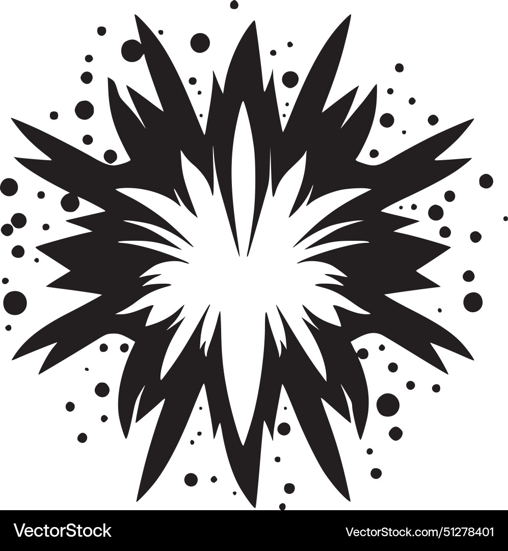 Explosion - black and white isolated icon Vector Image
