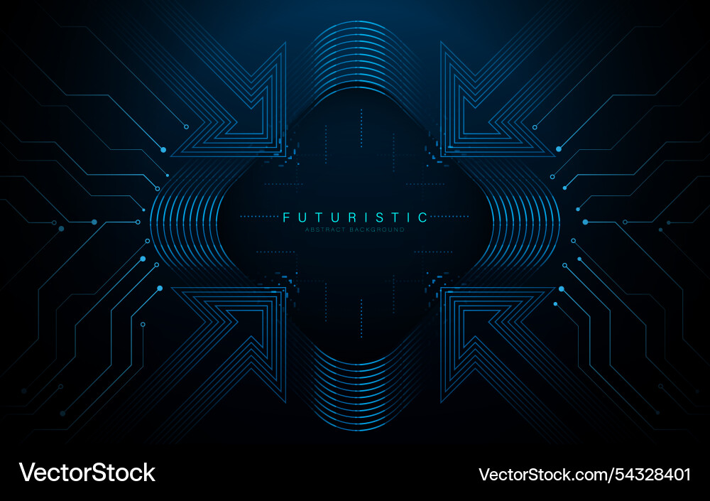 Futuristic Digital Circuit Background Vector Image