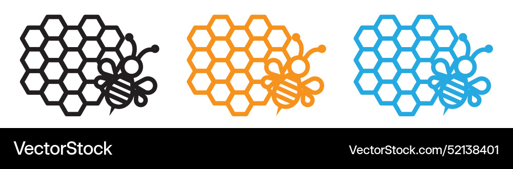 Honeycomb logo set collection for web app ui Honeycomb logo set collection for web app ui Vector Image