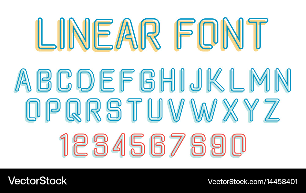 Linear font vector image