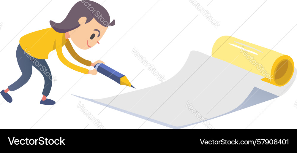 Person writing on scroll design generative ai Vector Image