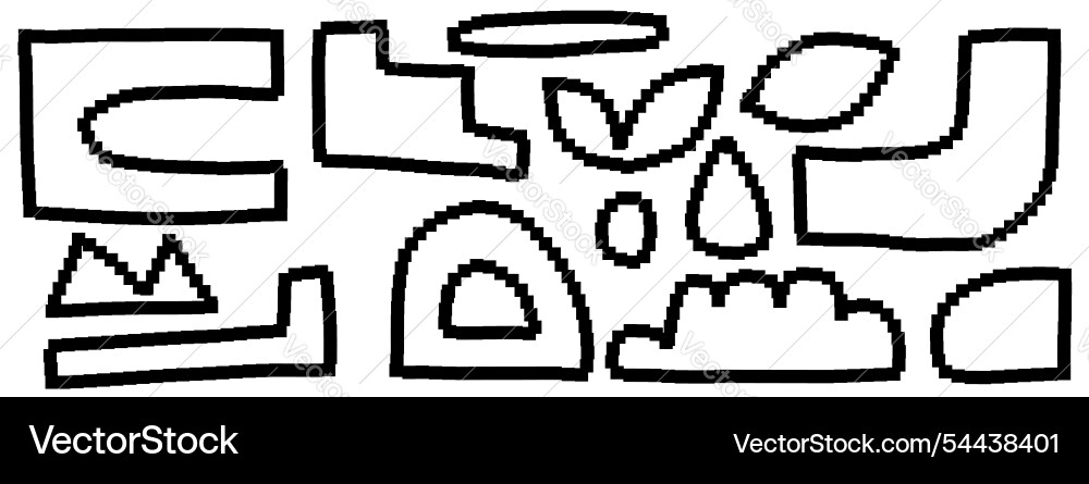 Set of naive pexeled elements design bitmap icons Vector Image