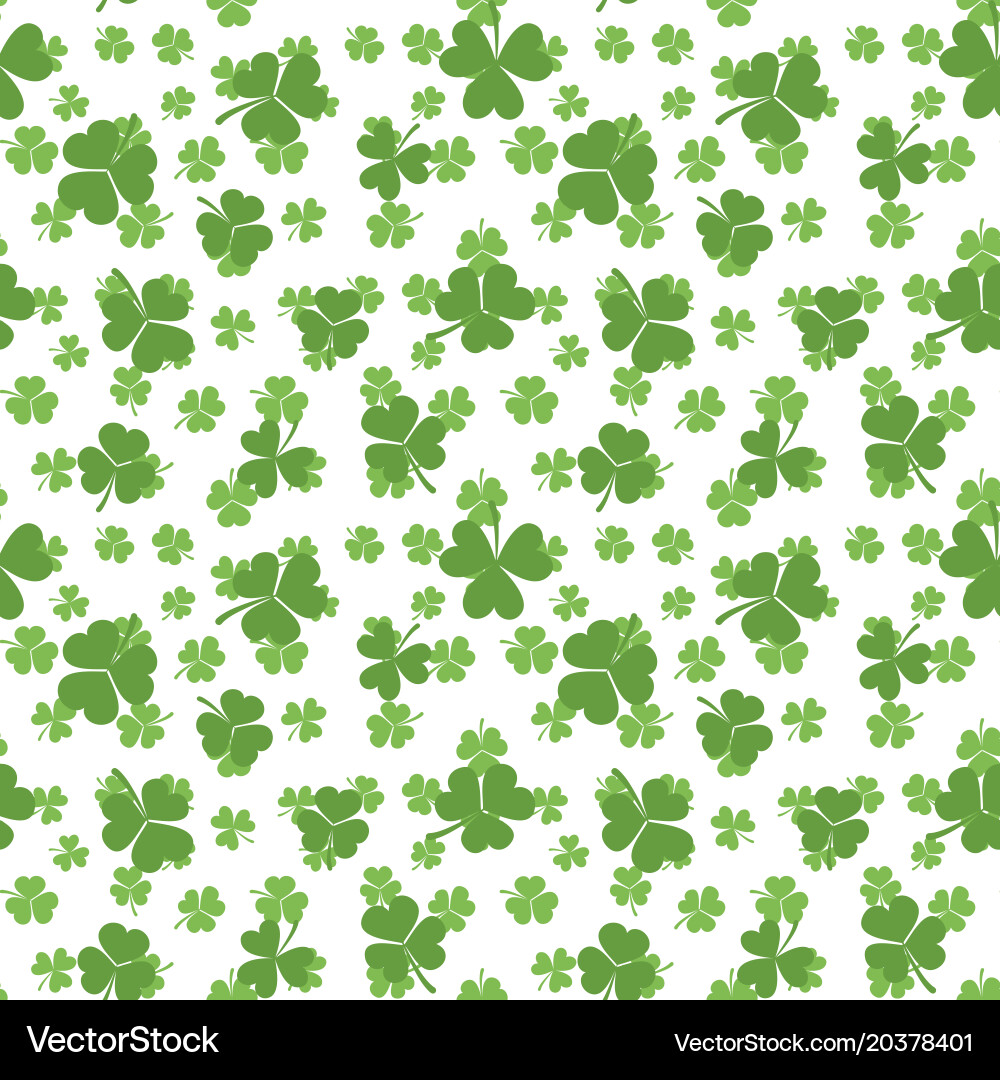 Shamrock texture clover seamless pattern Vector Image