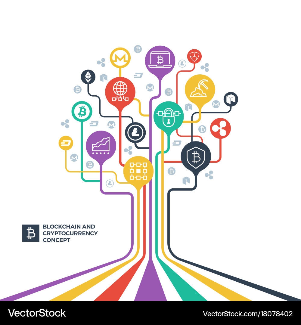 Blockchain & Cryptocurrency Data vector image