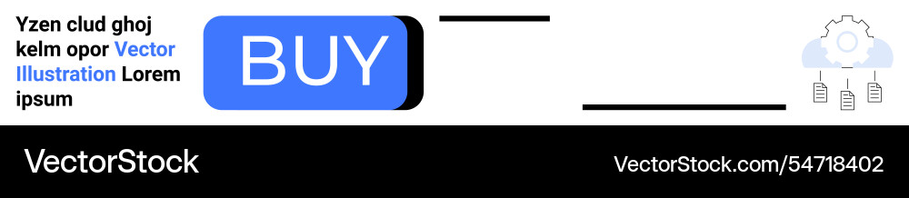 E-commerce button with cloud settings and data E-commerce button with cloud settings and data vector image