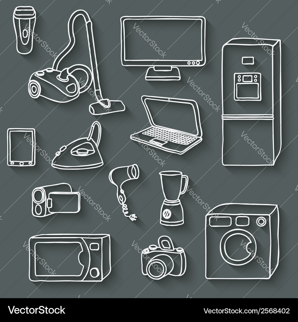 Electronics icons set Vector Image