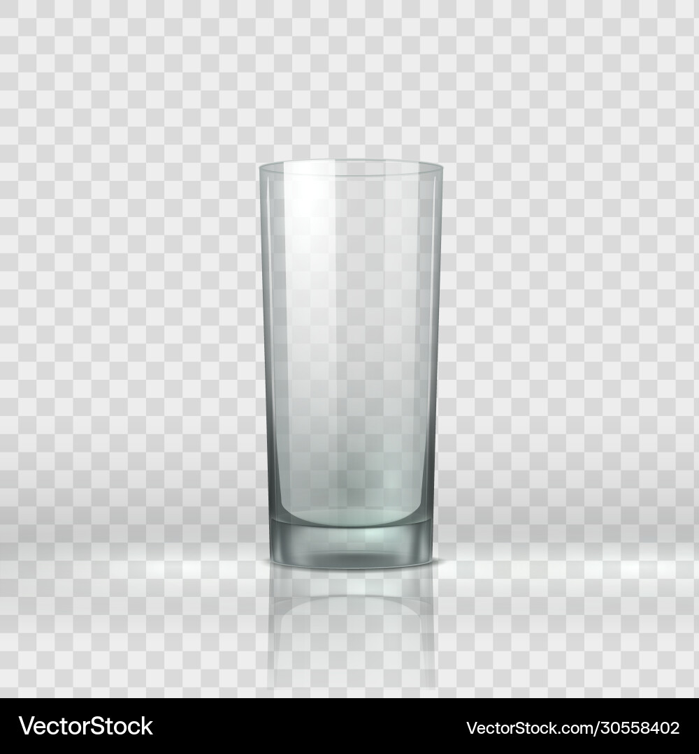 Empty glass realistic clear drink container Vector Image
