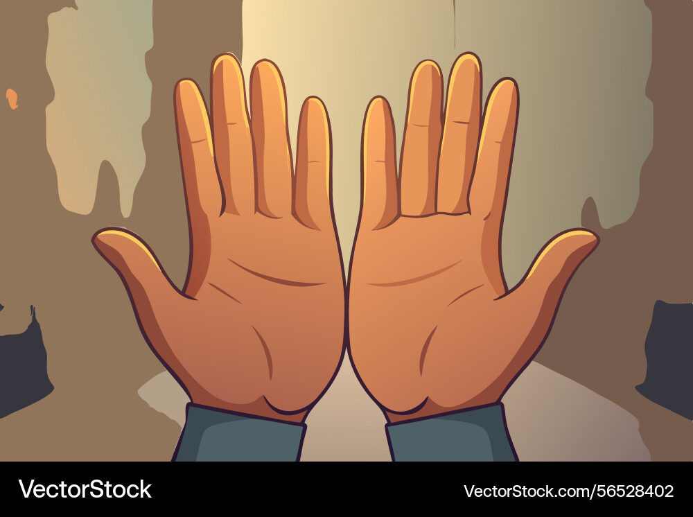Hands held out with palms up a visual expression Hands held out with palms up a visual expression Vector Image