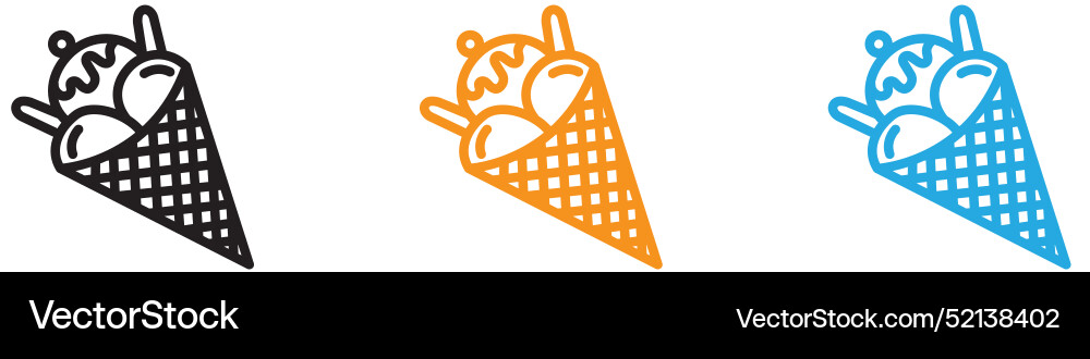 Ice cream cone logo set collection for web app ui Ice cream cone logo set collection for web app ui Vector Image