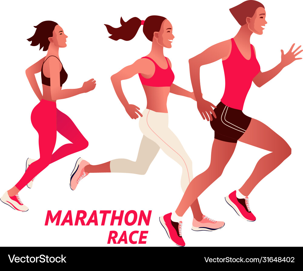 Multinational Runners Vector Image