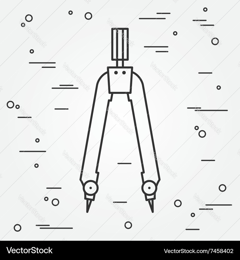 Pair of compasses icon thin line for web and mobil Vector Image