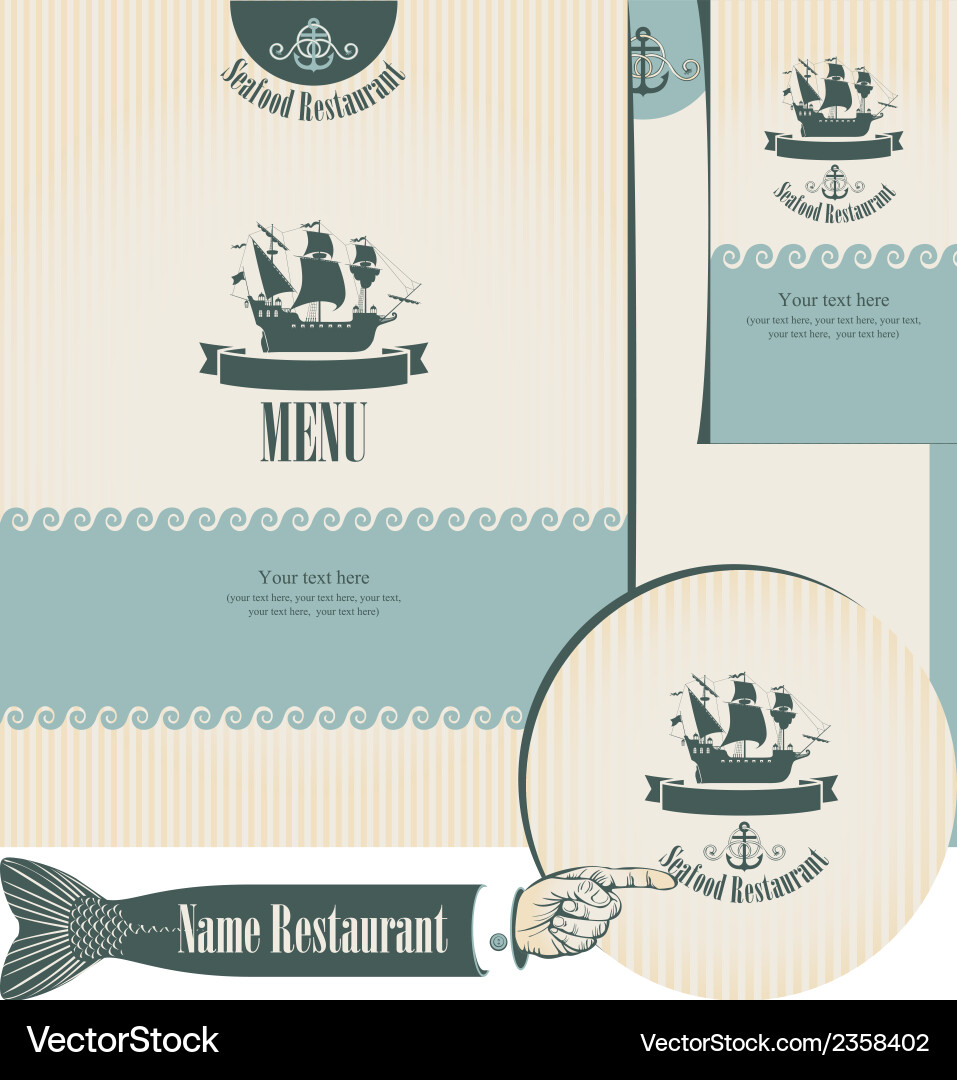 Seafood set Royalty Free Vector Image - VectorStock