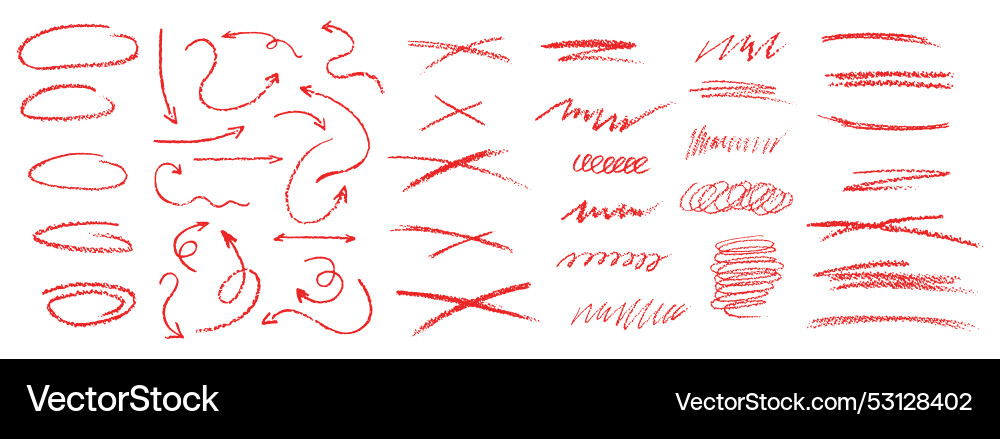 Set of chalk scribble arrows frames and line Set of chalk scribble arrows frames and line vector image
