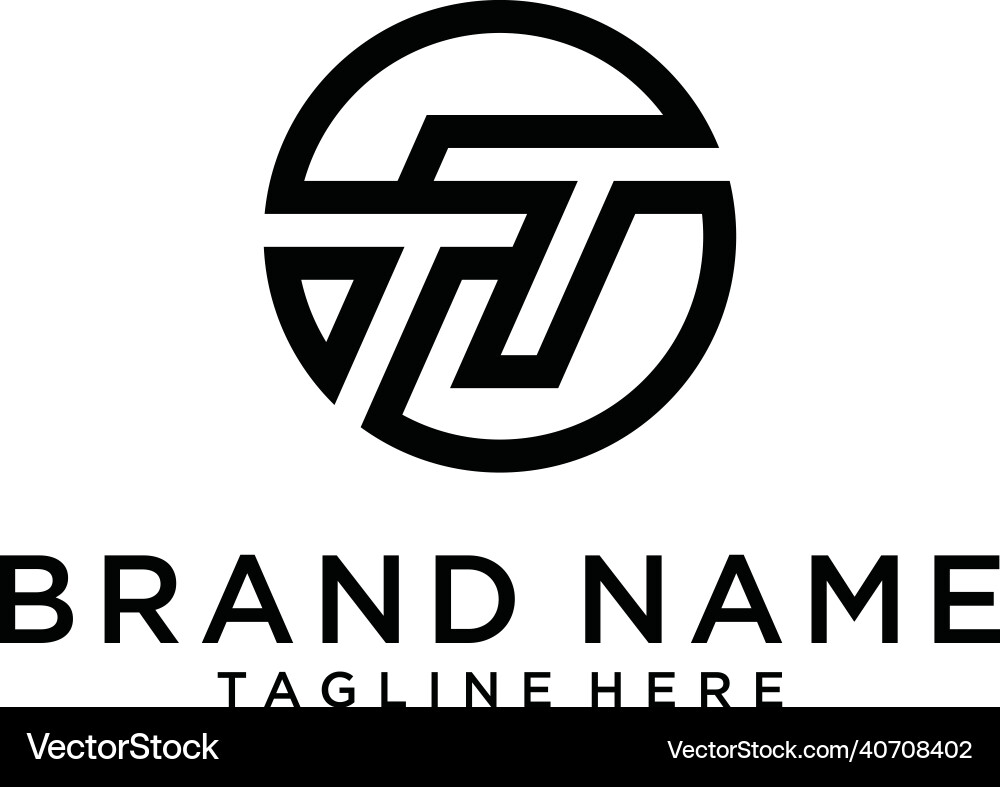 TT Initial Logo - Monogram Style vector image