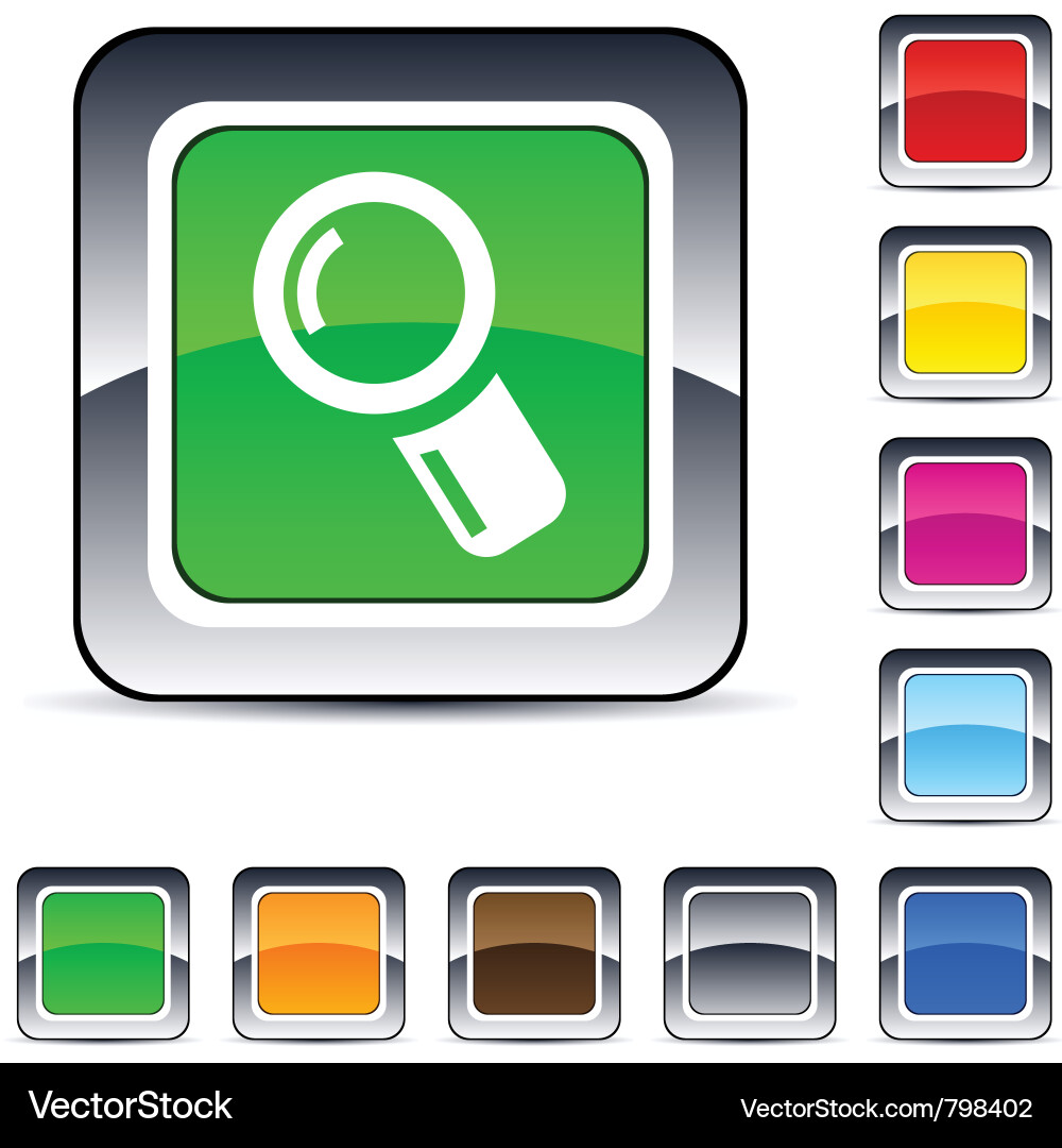 Zoom square button Vector Image
