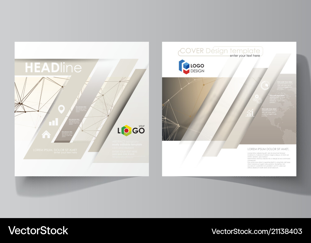 Business Templates für quadratische Designbroschüre Business Templates für quadratische Designbroschüre vektorbild