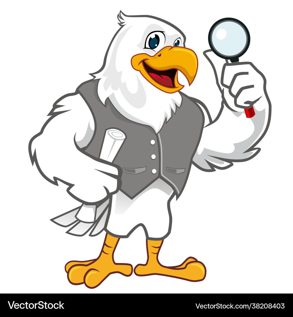 Cheerful Eagle Mascot Cartoon Vector Image