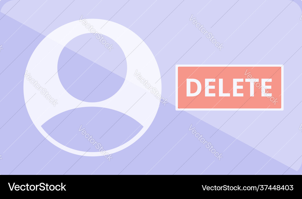 Delete network user icon cartoon style Vector Image