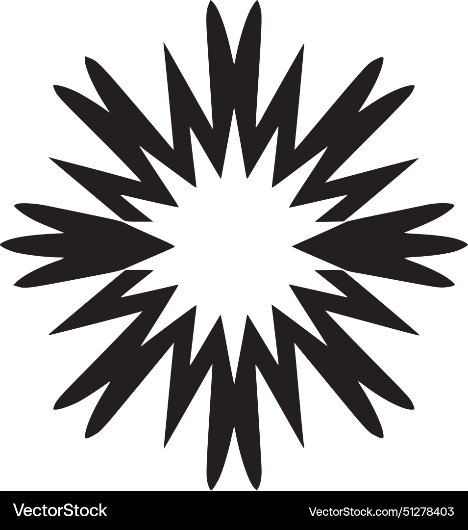 Explosion - black and white isolated icon Vector Image