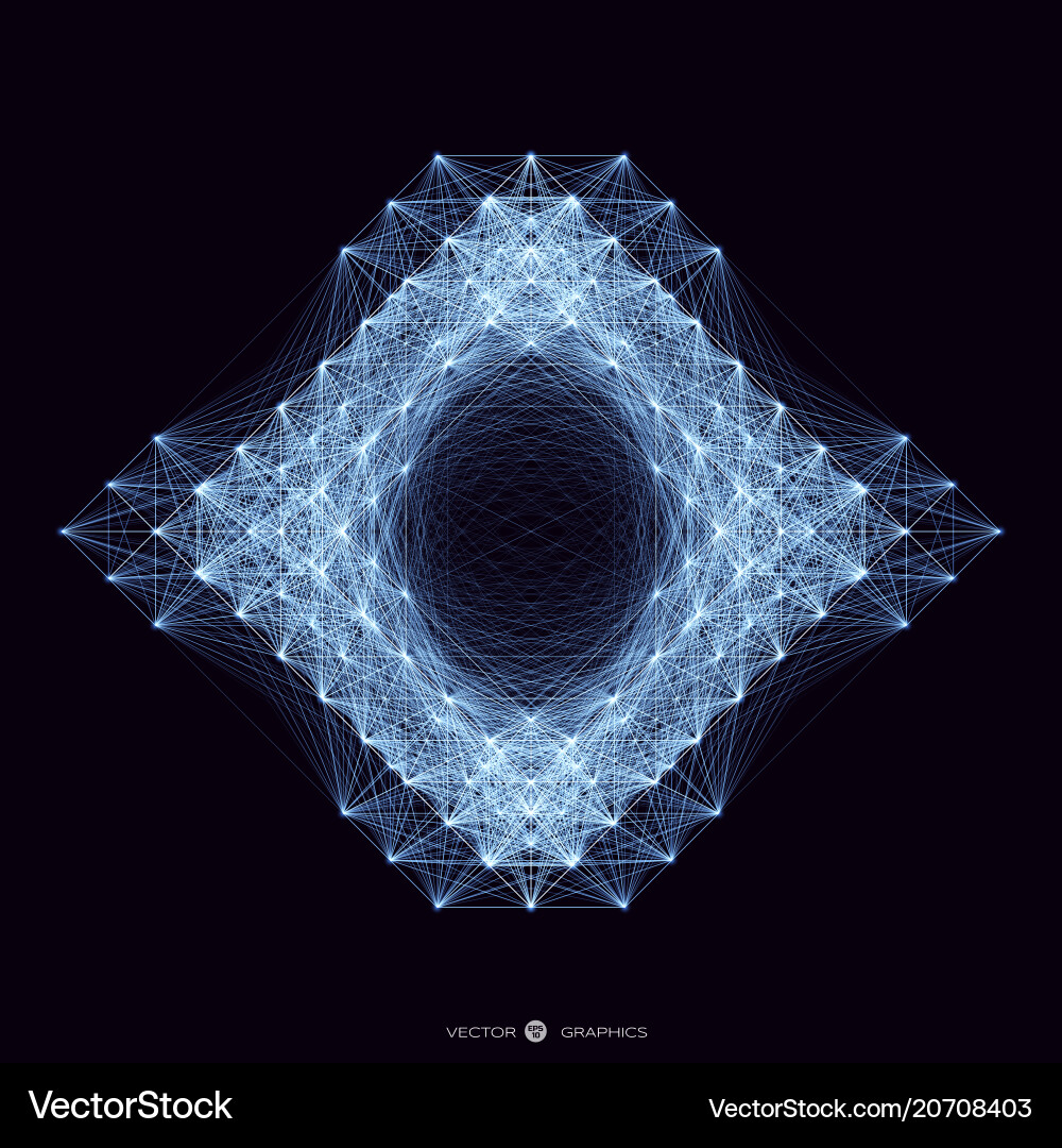 Geometric pattern consist connected lines vector image