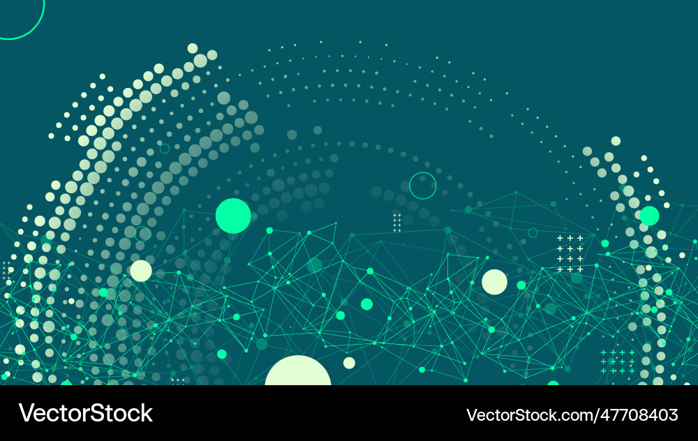 Halftone science background with connecting dots Halftone science background with connecting dots vector image