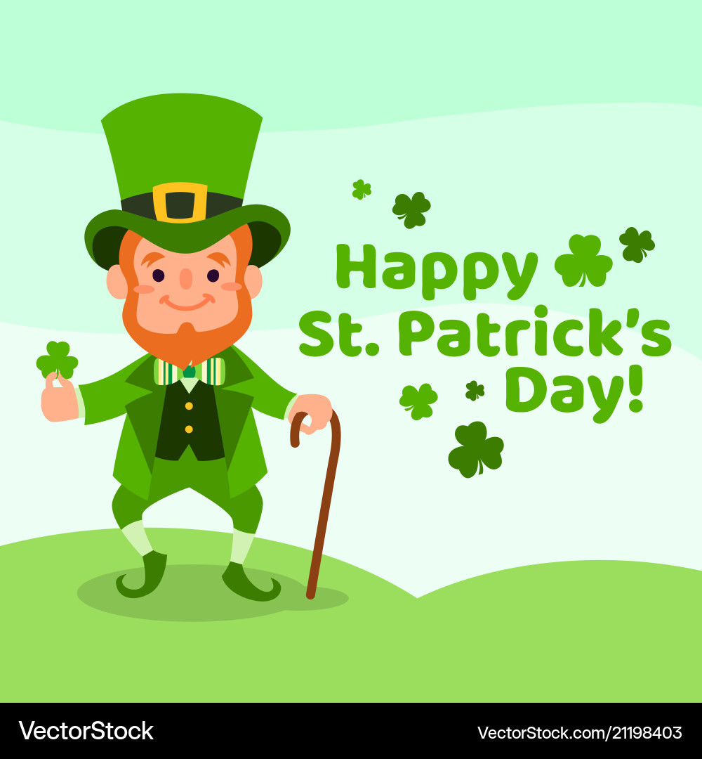 Happy st patricks day with leprechaun – Royalty-Free Vector | VectorStock, image size:1000x1080