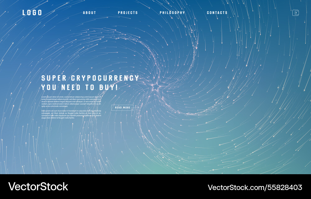 Landing page abstract design with particle tunnel Landing page abstract design with particle tunnel vector image