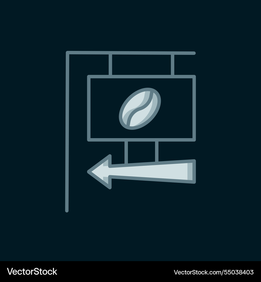 Line street signboard coffee icon isolated Line street signboard coffee icon isolated vector image