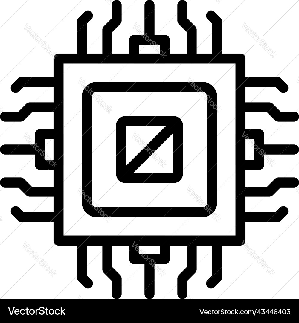 Software processor icon outline build Software processor icon outline build Vector Image