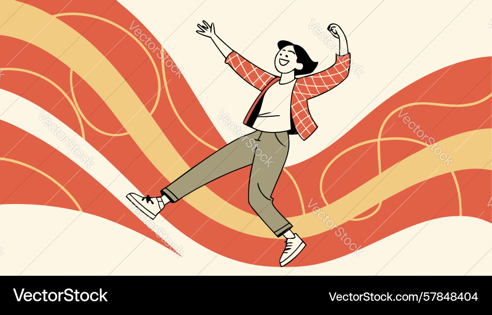 Abstract dynamic runner movement art design Vector Image