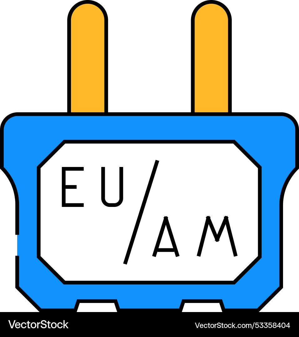 Adapter socket icon color Vector Image