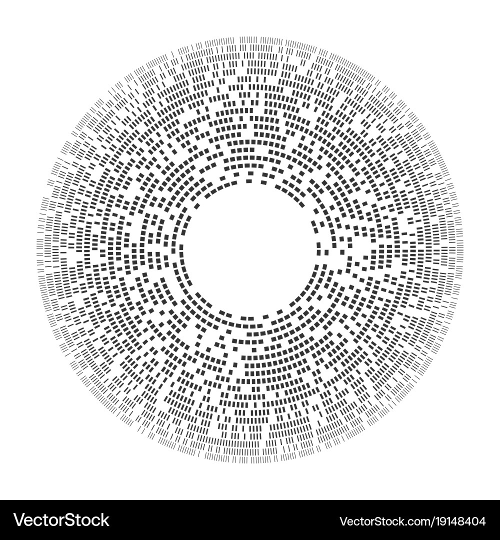 Black and white round pattern abstract background vector image