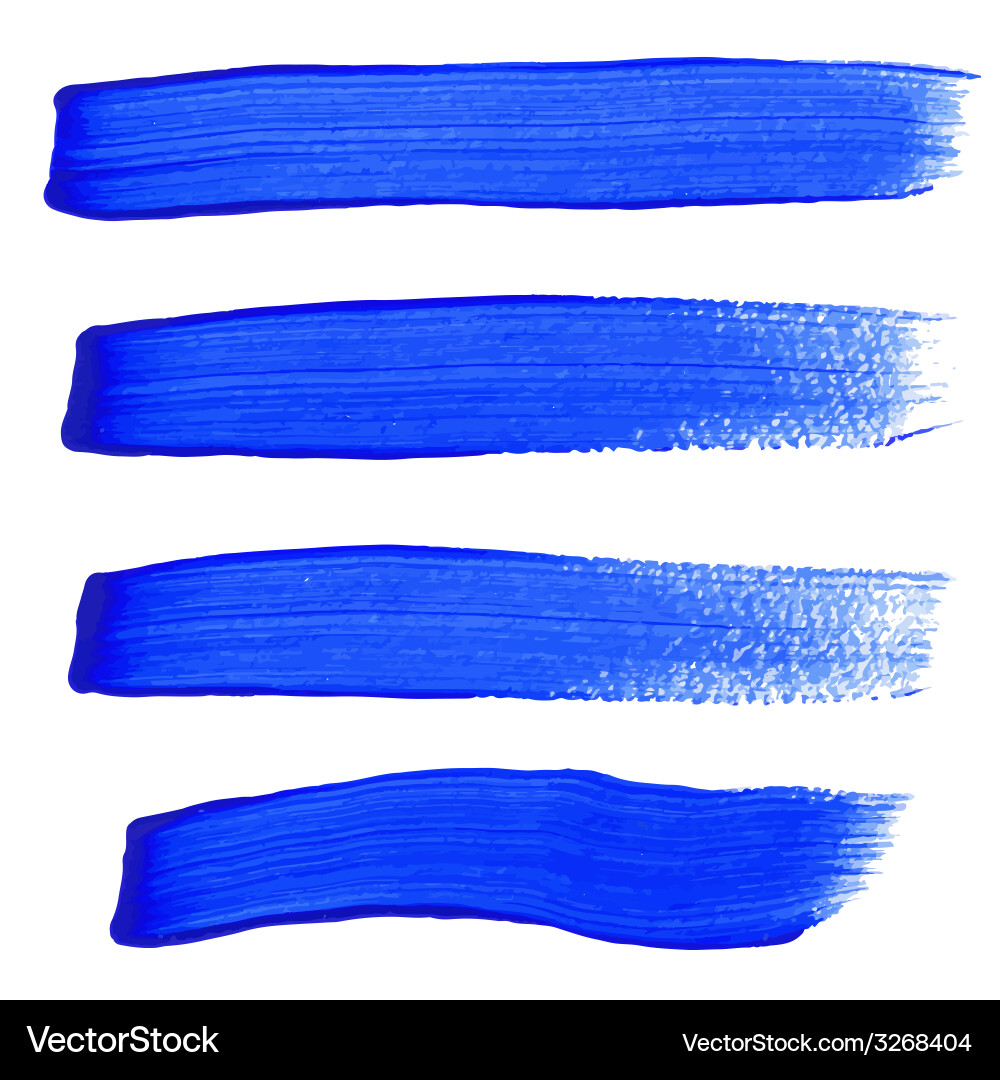 Blue Ink Brush Marks Vector Image
