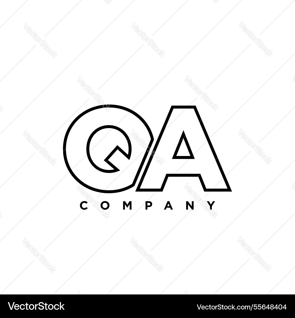 Buchstabe q und ein qa Logo Design Template minimal Vektorbild