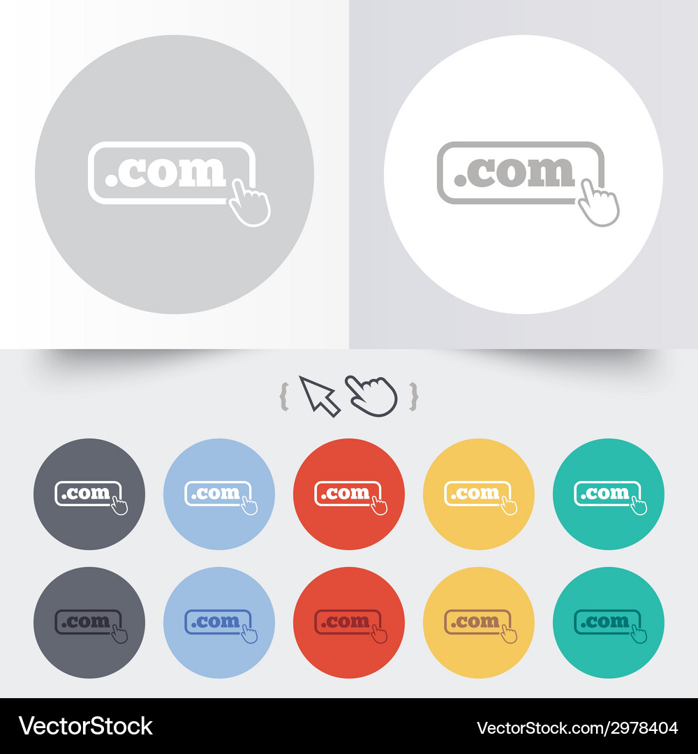 Domain com sign icon top-level internet Vector Image