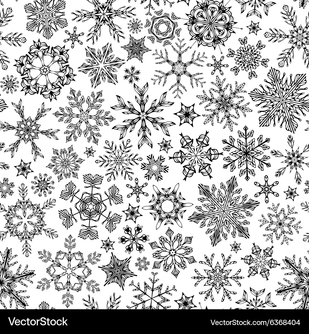 Elegant Snowflakes Pattern Vector Image