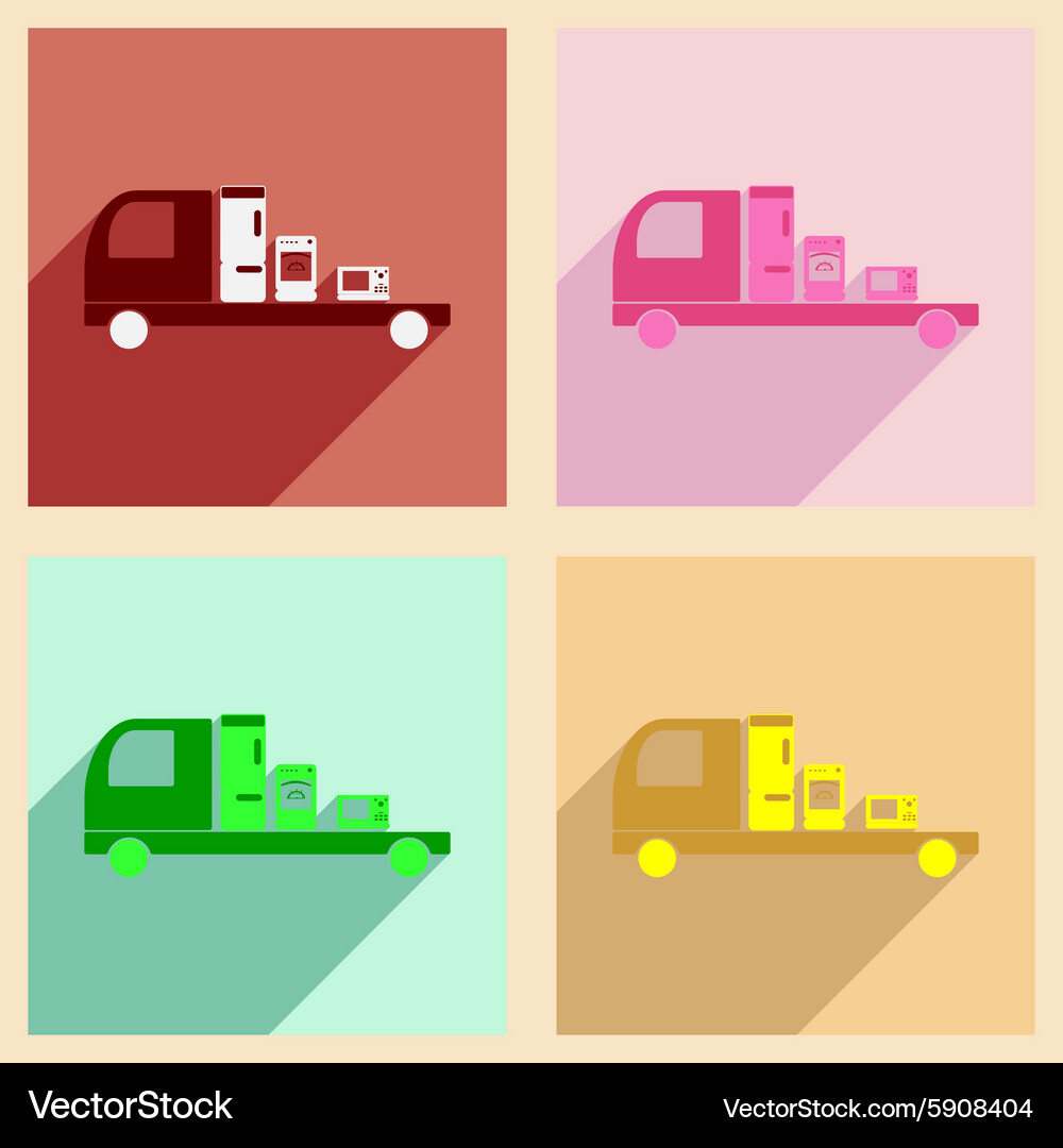 Flat with shadow concept and mobile application Vector Image