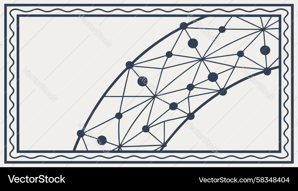 Geometric Network Frame - Digital Connection Vector Image