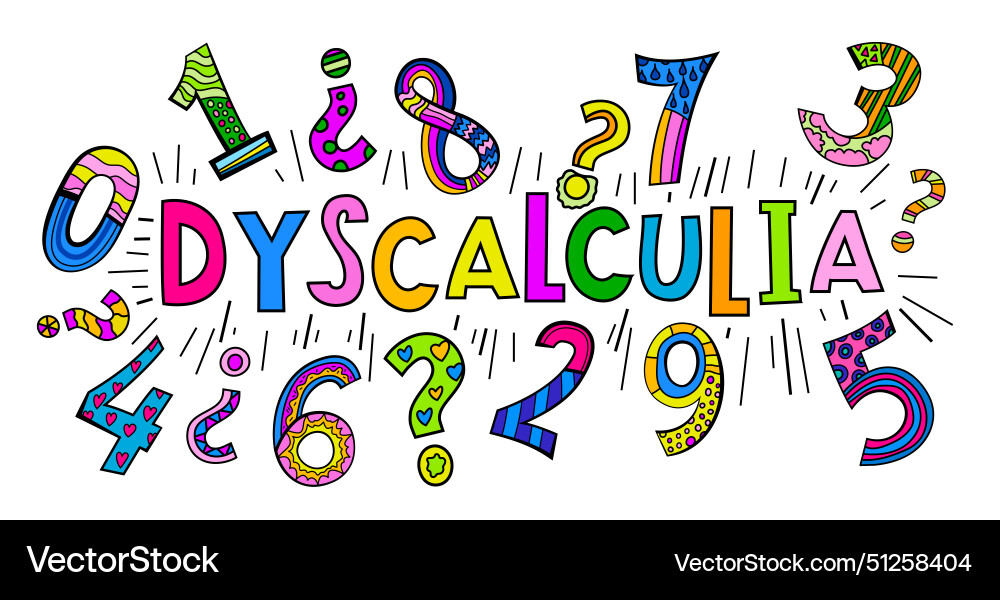 Math disability banner number dyslexia horizontal Vector Image